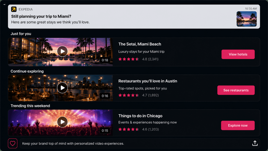 Personalized recommendations powered by creator video